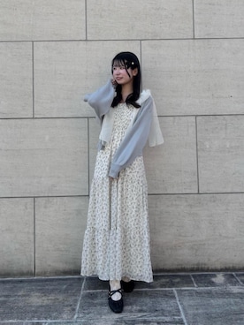 「MAJESTIC LEGON（マジェスティックレゴン）の【小栗有以さん着用】【5サイズ展開/XXLサイズあり】レディギャザーストラップパンプス（Pumps、ブラック系）」を使った、Eri.さん（レディース・158cm）の春コーディネート