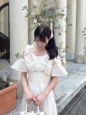 「フェミニン 」｜「アイテム（ワンピース/ドレス）」を使った、Eri.さん（レディース・158cm）の夏コーディネート