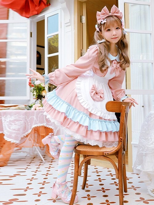 セール】コスプレ ビックリボン ティアードフリルメイド