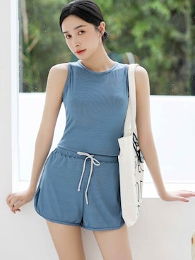 「アイテム（水着、ブルー系）」を使った、OSYAREVOさん（レディース・165cm）の夏コーディネート