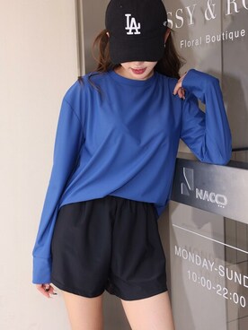 「アイテム（水着、ブルー系）」を使った、OSYAREVOさん（レディース・168cm）の夏コーディネート