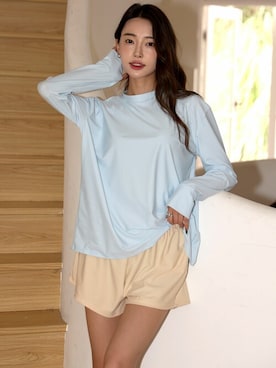 「アイテム（水着、ブルー系）」を使った、OSYAREVOさん（レディース・168cm）の夏コーディネート