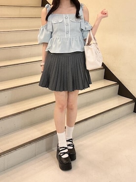 「MAJESTIC LEGON（マジェスティックレゴン）のアイテム」を使った、マジェスティックレゴン横浜ジョイナス店スタッフさん（レディース・155cm）の夏コーディネート