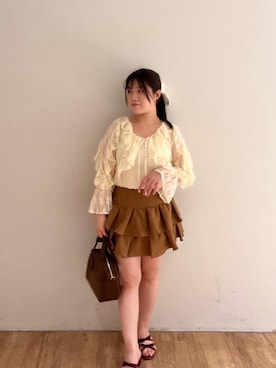 「アイテム（ボストンバッグ）」を使った、Ayumiさん（レディース・150cm）の夏コーディネート