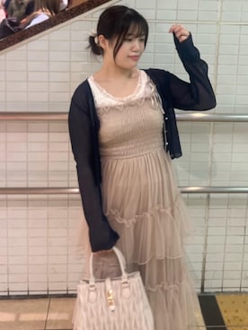 「アイテム（タンクトップ）」を使った、Ayumiさん（レディース・150cm）の夏コーディネート