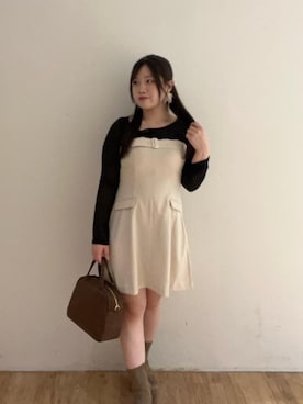 「アイテム（ボストンバッグ）」を使った、Ayumiさん（レディース・150cm）の夏コーディネート