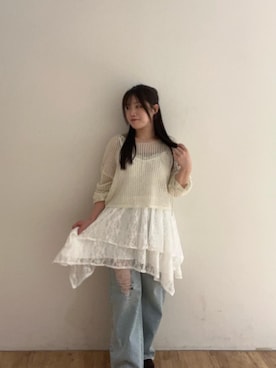 「アイテム（タンクトップ）」を使った、Ayumiさん（レディース・150cm）の夏コーディネート