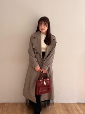 「MAJESTIC LEGON（マジェスティックレゴン）のキラキラハイネックニット（ニット/セーター）」を使った、Ayumiさん（レディース・150cm）の秋コーディネート