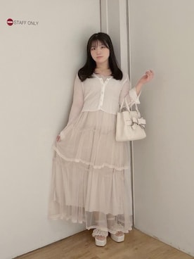 「MAJESTIC LEGON（マジェスティックレゴン）のアイテム（ワンピース）」を使った、Ayumiさん（レディース・150cm）の春コーディネート