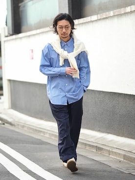 「markaware（マーカウェア）のアイテム」を使った、miuraさん（メンズ・178cm）の春コーディネート