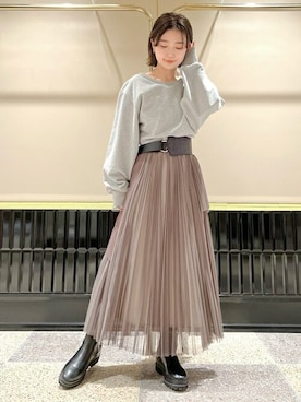 「LILY BROWN（リリーブラウン）のアイテム（スウェット）」を使った、USAGI ONLINEさん（レディース・150cm）の春コーディネート