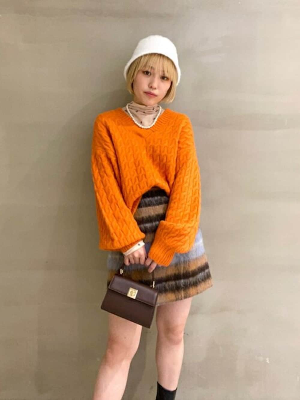 LILY BROWN（リリーブラウン）の「wool混ボックスチェックミニスカート