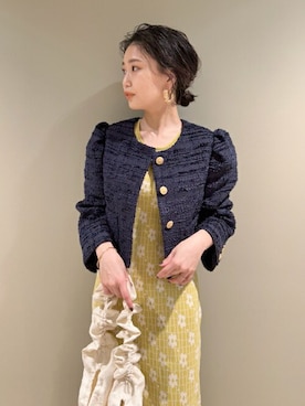 「Lily Brown」｜「アイテム（ノーカラージャケット）」を使った、USAGI ONLINEさん（レディース・150cm）の冬コーディネート