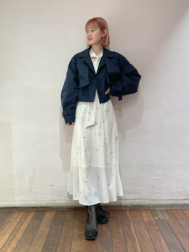 「Lily Brown」｜「アイテム（トレンチコート）」を使った、USAGI ONLINEさん（レディース・155cm）の冬コーディネート