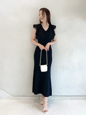 LILY BROWN（リリーブラウン）の「シフォンドッキングカシュクール 