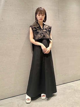 「アイテム（その他ヘアアクセサリー、ブラック系）」を使った、USAGI ONLINEさん（レディース・152cm）の夏コーディネート