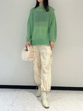 「LILY BROWN（リリーブラウン）のアイテム（カーゴパンツ）」を使った、USAGI ONLINEさん（レディース・162cm）の秋コーディネート
