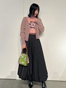 Lily Brown リリーブラウン　ライトツイルバルーンスカート　カーキ ライトツイルバルーンスカートを使った人気ファッション