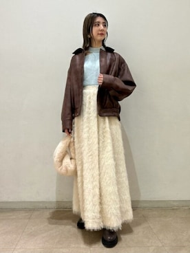 「Lily Brown」｜「アイテム（ブルゾン）」を使った、USAGI ONLINEさん（レディース・160cm）の秋コーディネート