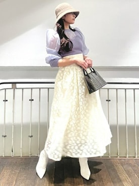 「LILY BROWN（リリーブラウン）のアイテム（帽子）」を使った、USAGI ONLINEさん（レディース・162cm）の冬コーディネート