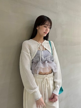 「LILY BROWN（リリーブラウン）のアイテム（スウェットパンツ）」を使った、USAGI ONLINEさん（レディース・168cm）の春コーディネート