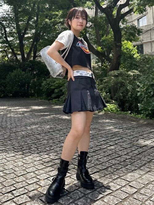 LILY BROWN Dickies&】874プリーツチノミニスカショーパンを使っ