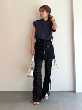 「スタッズ」｜USAGI ONLINEさん（レディース・152cm）の夏コーディネート