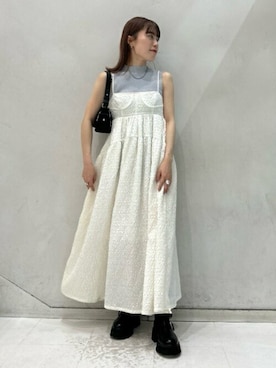 「アイテム（ニット/セーター、シルバー系）」を使った、USAGI ONLINEさん（レディース・154cm）の夏コーディネート