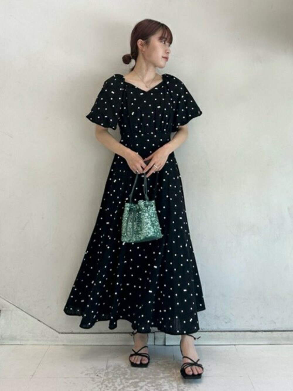SNIDEL ボリュームスリーブリネンブラウス ベージュ -靴