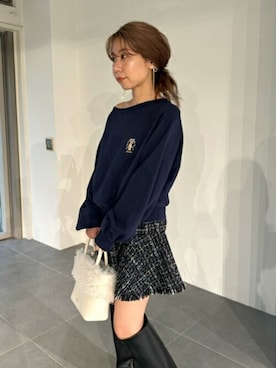 「LILY BROWN（リリーブラウン）のアイテム（スウェット）」を使った、USAGI ONLINEさん（レディース・152cm）の夏コーディネート