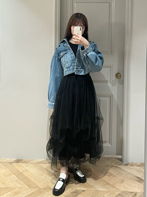 ブランド服 セット売り コーディネート スカート ニット デニム ワンピース スカートを使った「デニムワンピース」の人気ファッション
