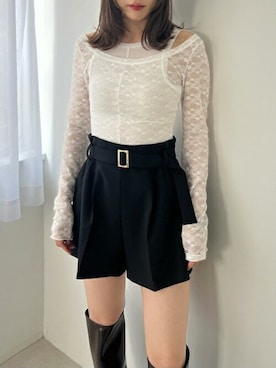 「LILY BROWN（リリーブラウン）のアイテム（帽子）」を使った、USAGI ONLINEさん（レディース・159cm）の秋コーディネート