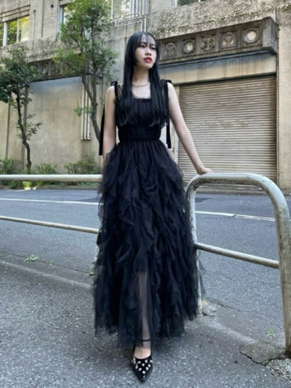 WEB限定カラー】【LILY BROWN×KEITA MARUYAMA】ラッフルチュールドレス