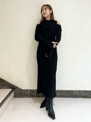 LILY BROWN（リリーブラウン）の「レイヤードニットワンピース