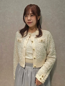 「LILY BROWN（リリーブラウン）のアイテム（カーディガン/ボレロ）」を使った、USAGI ONLINEさん（レディース・150cm）の冬コーディネート