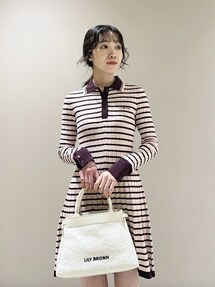 新品　リリーブラウン　ポロニットミニワンピース　lily brown スナイデル LILY BROWN（リリーブラウン）の「ポロニットミニワンピース