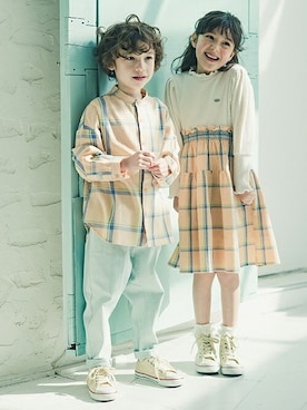 「アイテム（チノパンツ）」を使った、BRANSHESさん（キッズ・115cm）の冬コーディネート