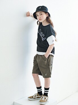 「アイテム（帽子）」を使った、BRANSHESさん（キッズ・132cm）の春コーディネート