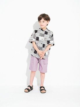 「柄シャツ」｜BRANSHESさん（キッズ・116cm）の夏コーディネート