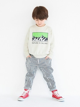 「アイテム（チノパンツ）」を使った、BRANSHESさん（キッズ・109cm）の秋コーディネート