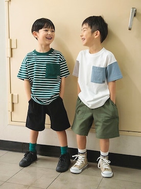 「DRC branshes（ディーアールシーブランシェス）のアイテム」を使った、BRANSHESさん（キッズ・110cm）の春コーディネート