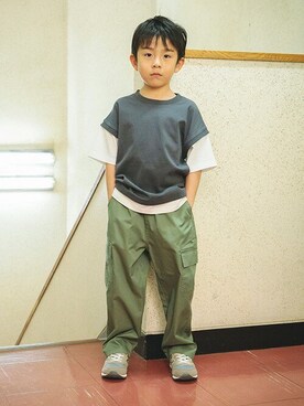 「DRC branshes（ディーアールシーブランシェス）のアイテム」を使った、BRANSHESさん（キッズ・115cm）の春コーディネート