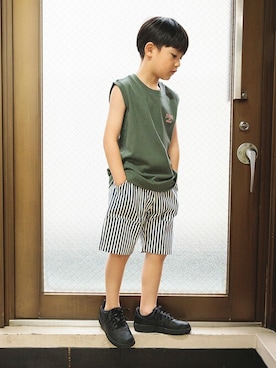 「アイテム（タンクトップ）」を使った、BRANSHESさん（キッズ・113cm）の夏コーディネート