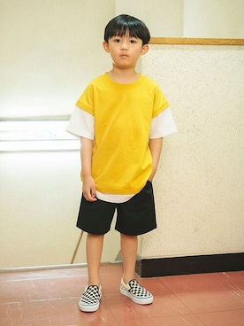 「DRC branshes（ディーアールシーブランシェス）のアイテム」を使った、BRANSHESさん（キッズ・113cm）の春コーディネート