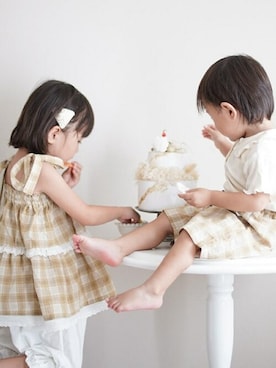 「aBity select（アビティセレクト）のアイテム（パンツ）」を使った、BRANSHESさん（キッズ・75cm）の秋コーディネート
