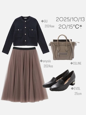 「CELINE（セリーヌ）のアイテム（トートバッグ）」を使った、みんこさん。さん（レディース・167cm）の秋コーディネート