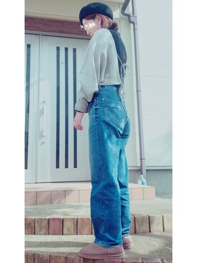 「ムートン」｜「アイテム（ハンチング/ベレー帽）」を使った、t︎︎︎︎︎☺︎m︎︎︎︎︎omin*さん（レディース・165cm）の秋コーディネート
