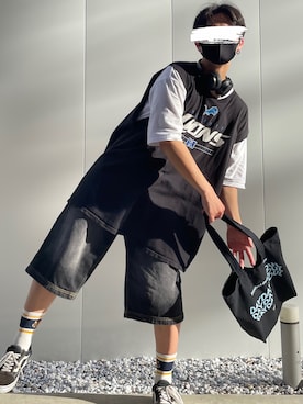 「古着好きな人と繋がりたい」｜「アイテム（PC・スマホグッズ/家電）」を使った、Aotさん（メンズ・172cm）の夏コーディネート