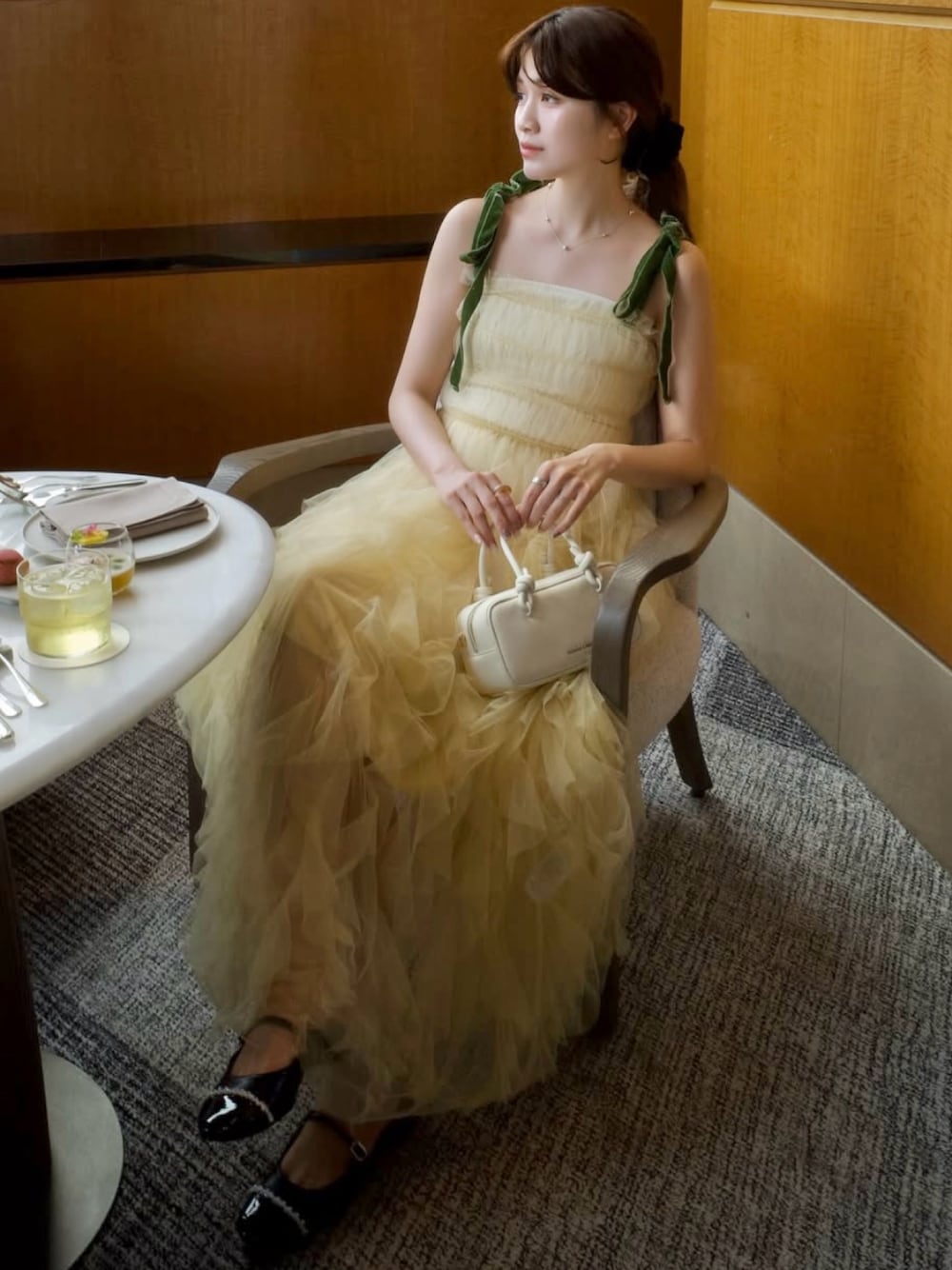 WEB限定カラー】【LILY BROWN×KEITA MARUYAMA】ラッフルチュールドレス