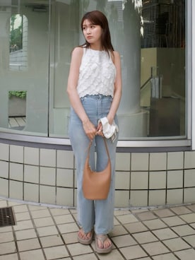 「キレイめコーデ」｜「アイテム（サンダル）」を使った、Mamikoさん（レディース・162cm）の夏コーディネート